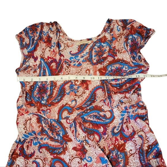 Soft Surroundings Kara Dress Shirred Tier Long Maxi Paisley Print 2FN98 Small - Picture 4 of 7